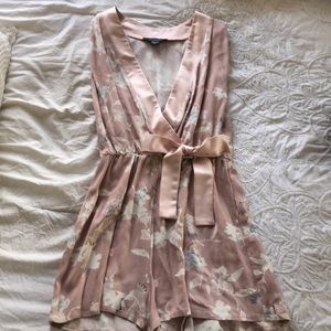 Pink floral romper
